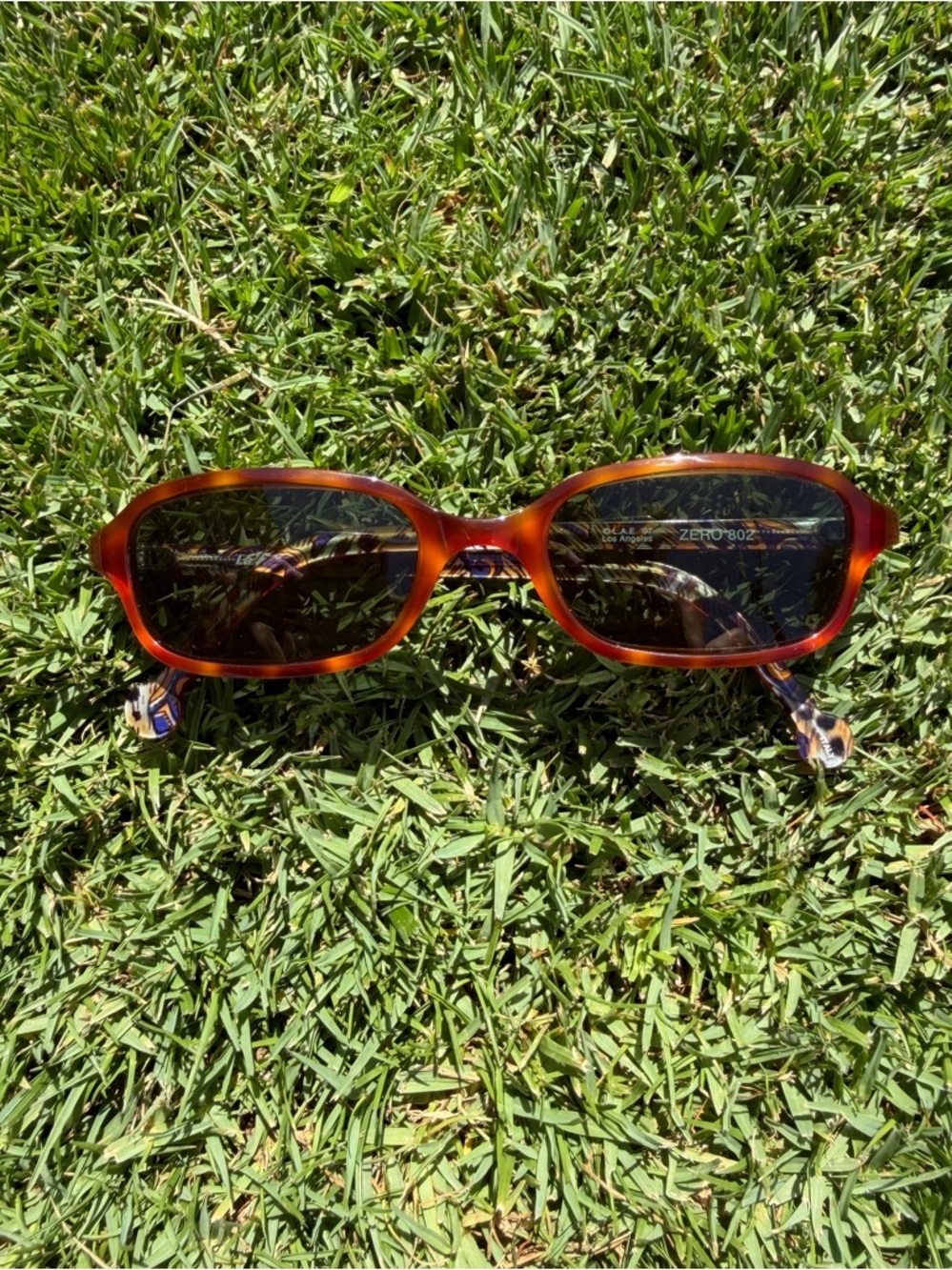 Vintage l.a. Eyeworks Zero 802 Tortoise Shell Low Profile Sunglasses Artsy Italy